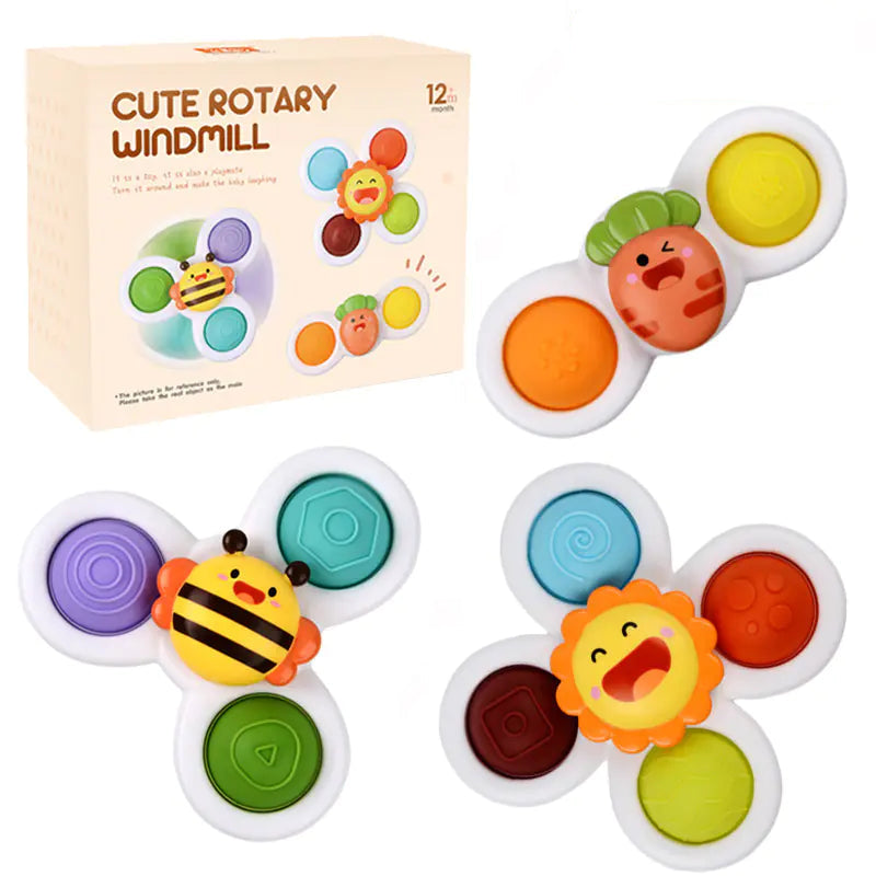 Children's Cartoon Suction Toy - Spinning Flower Spinner