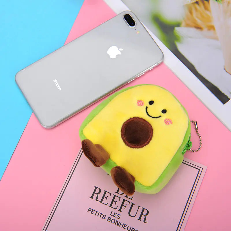 Avocado Fruit School Bag Shaped Coin Purse and Pack