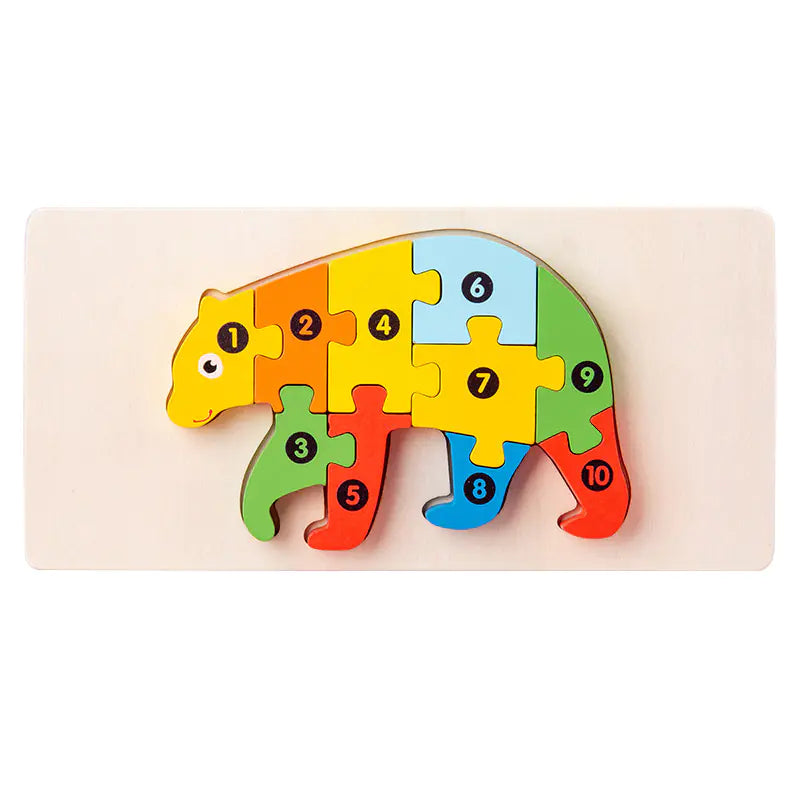 Kid-Friendly Wooden Learning Puzzles - Bulk