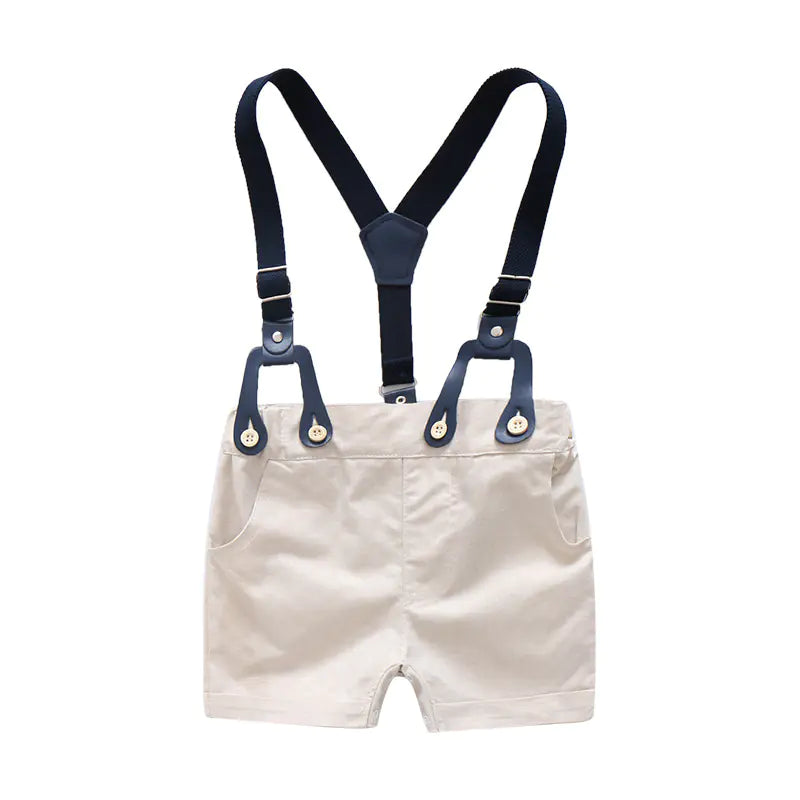 Gentleman Outfit for Baby Boys with Suspender Shorts