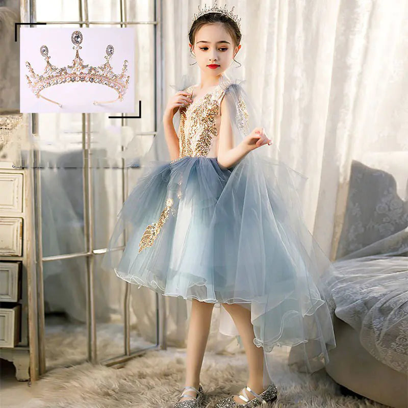 Girls' Fashion Simple Solid Color Dress