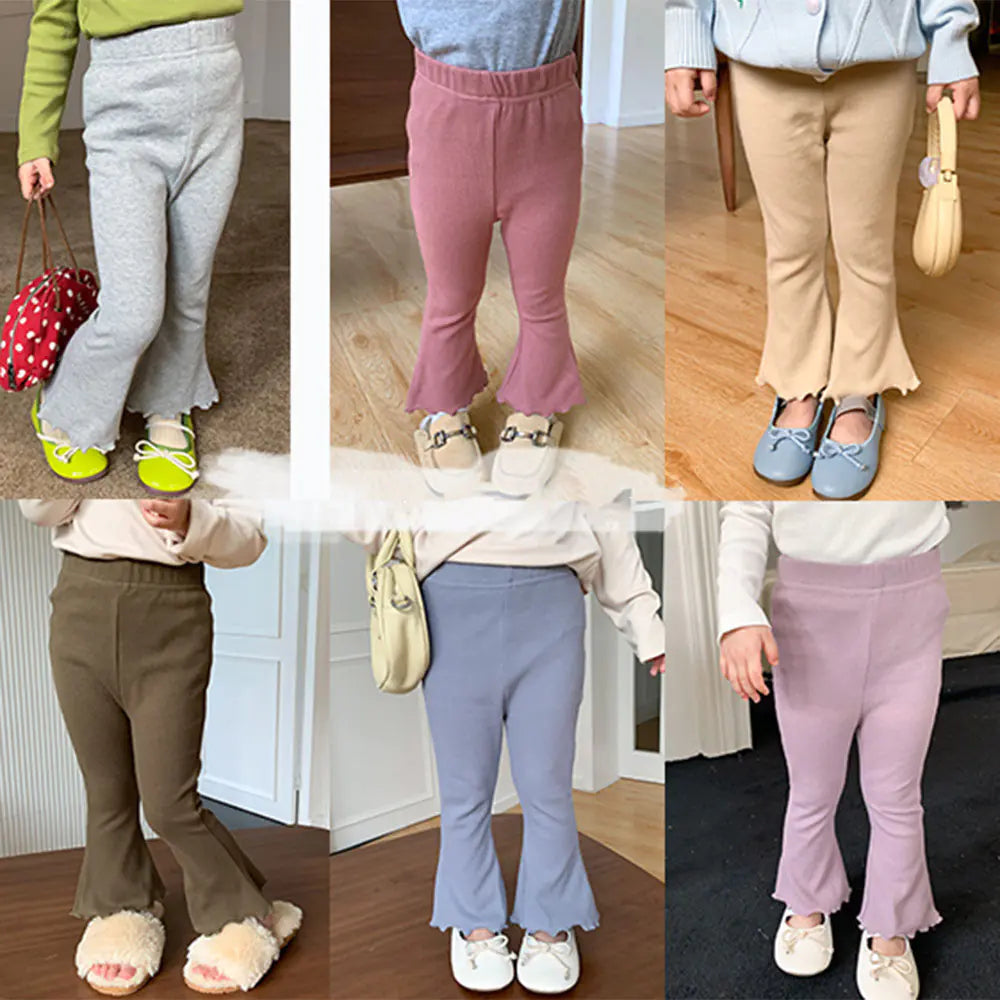 Elegant Girls' Bell-Bottom Trousers for Ages 3-8