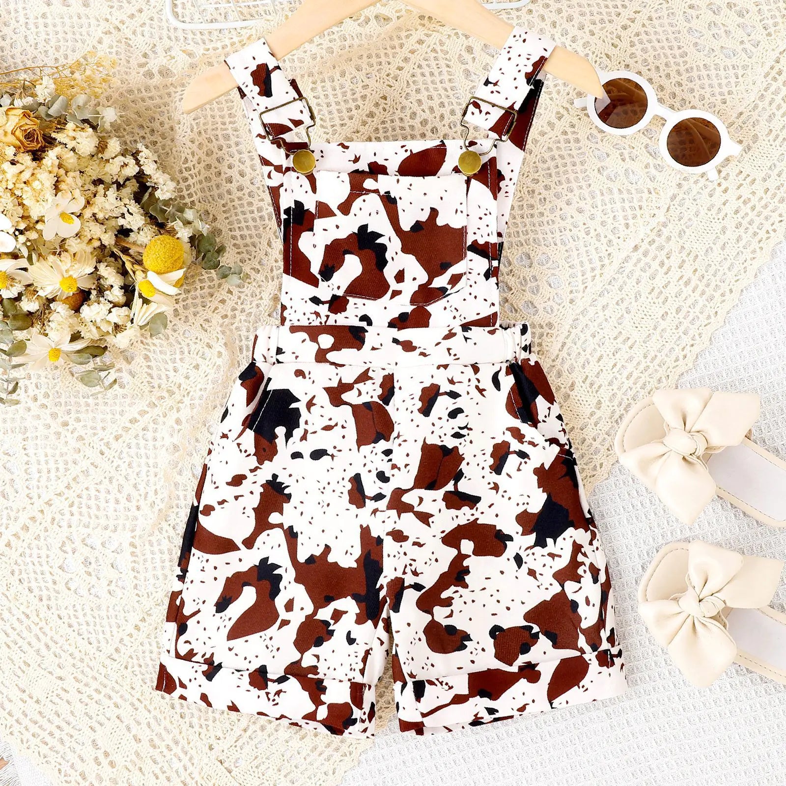 Flower Leopard Print Suspenders for Girls' Fashion