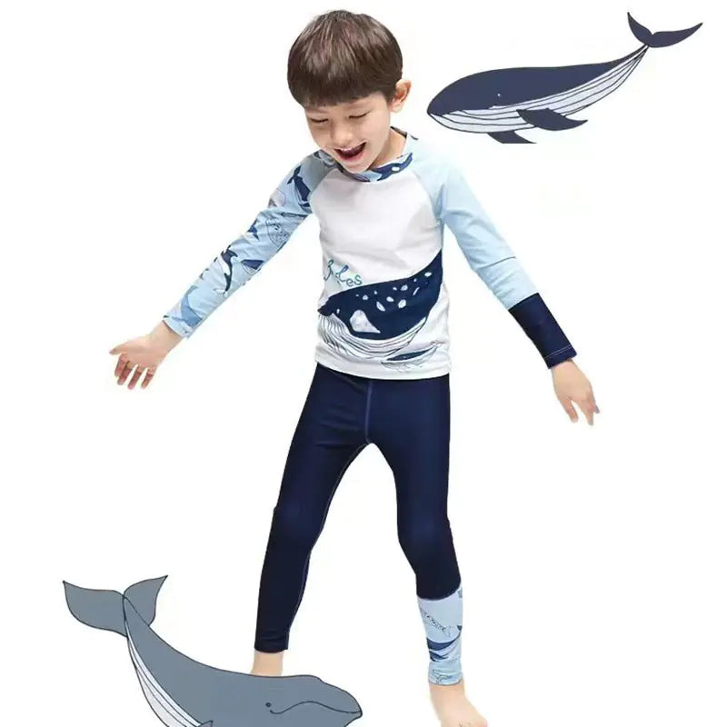 2023 Kids Swimwear Set for Boys 3-9 Years Sun Protection