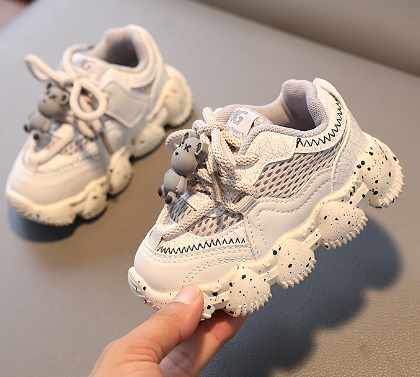 Crazy Galaxy Kids' Sneakers with Teddy Bear Design (One Pair)