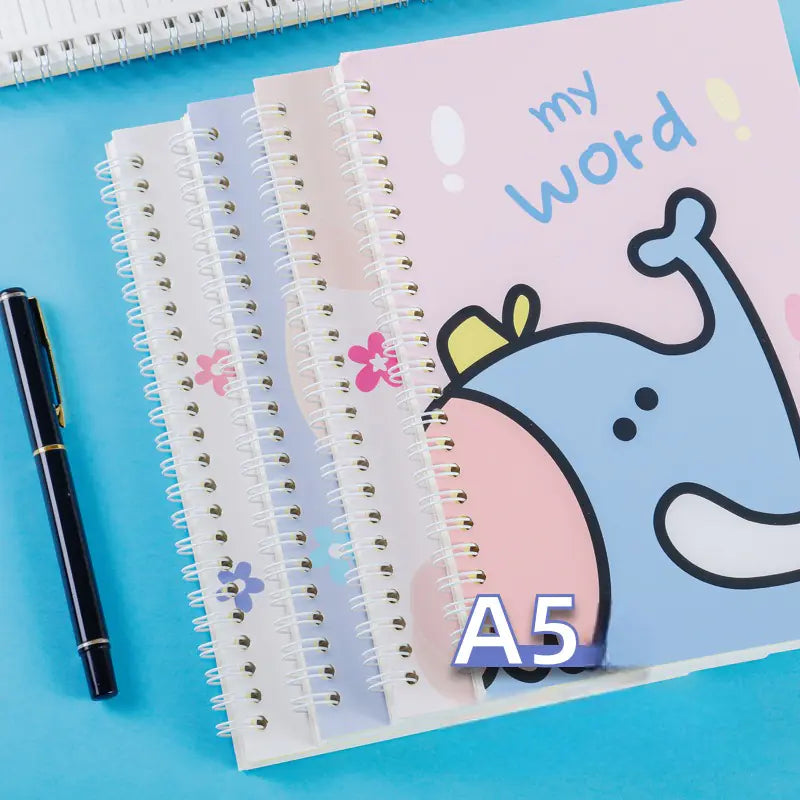 Charming Cartoon A5 Diary Set - 1/4PCS (60 Sheets)