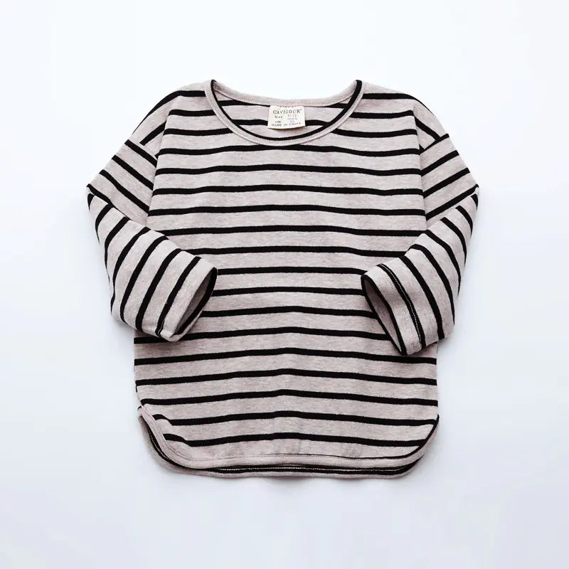 Chic Striped Girls' Cotton Top