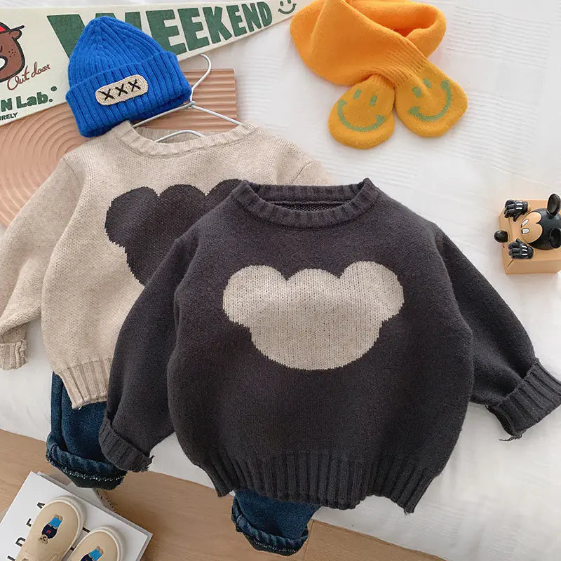 Boys' Bear Jacquard Knit Fashion Sweater