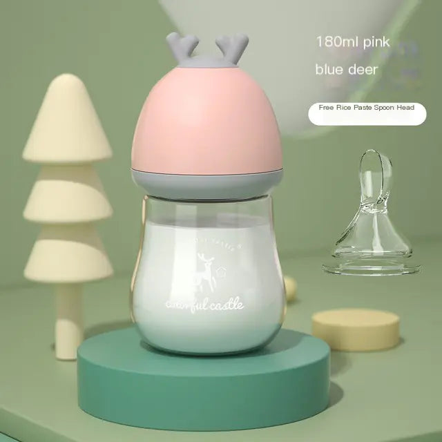BPA-Free Glass Baby Bottle with Anti-Choke Design