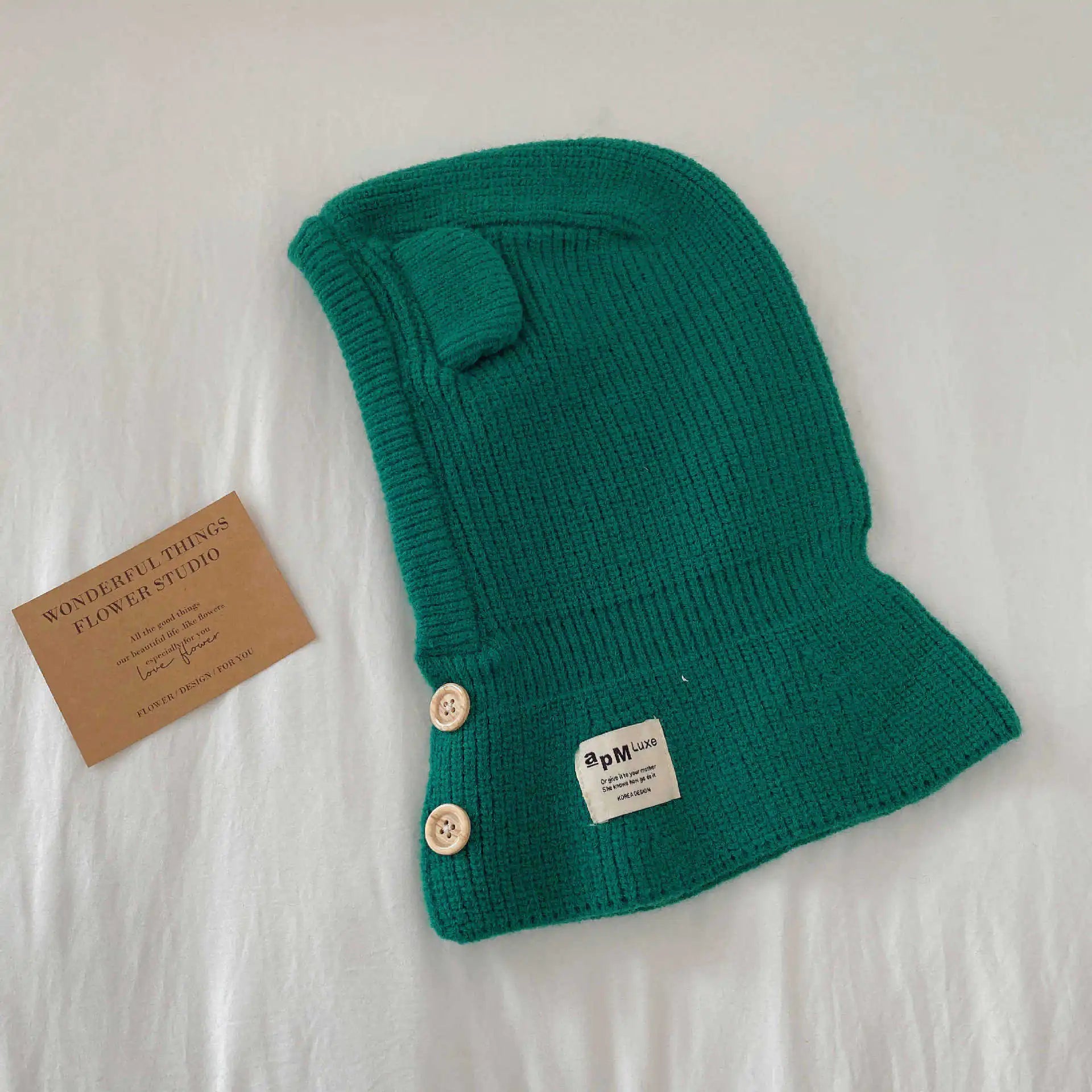 Integrated Woolen Cap and Scarf Set for Kids