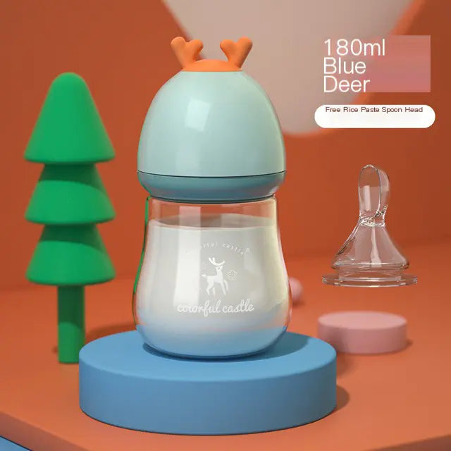 BPA-Free Glass Baby Bottle with Anti-Choke Design