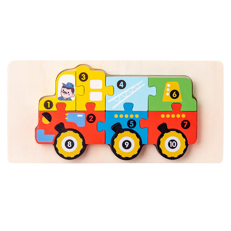 Kid-Friendly Wooden Learning Puzzles - Bulk