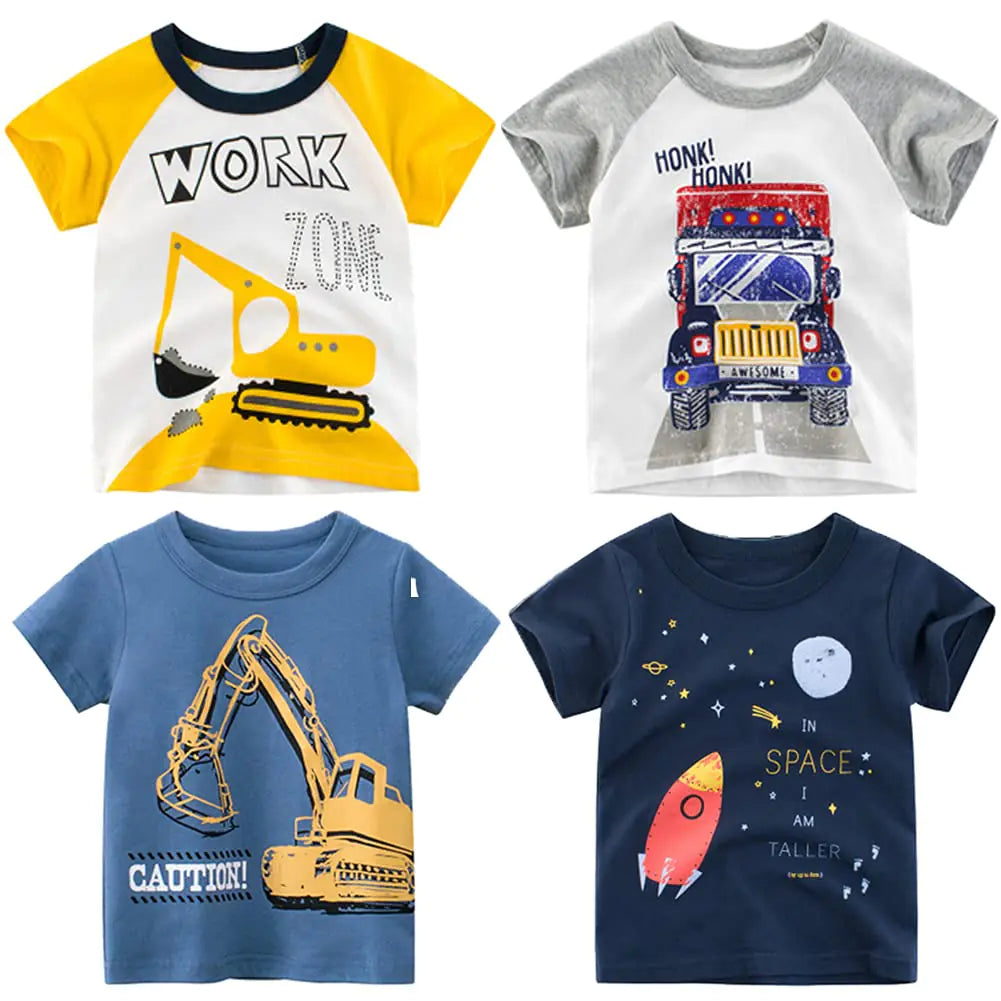 DinoTruck 4-Pack Boys' Graphic Tees (2-6 Years)