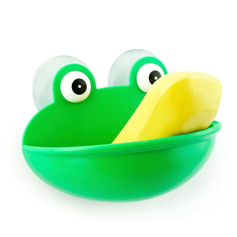 Cartoon Frog Soap Holder for Kids' Bathroom Sink