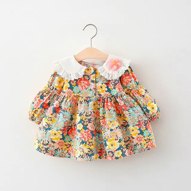 Floral Long Sleeve Dresses for Girls (Ages 1-4)