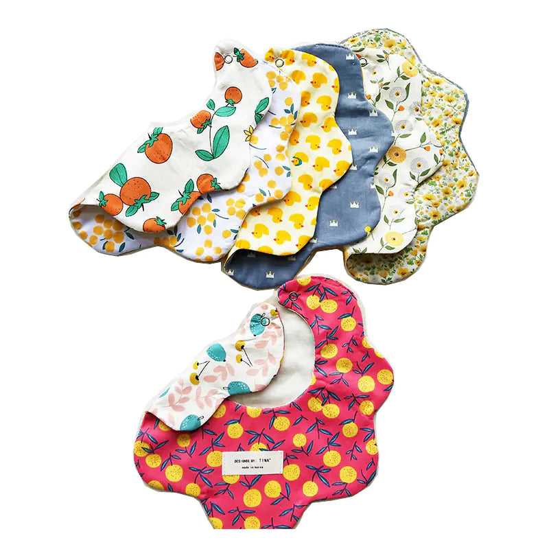 Floral Reversible Baby Bibs & Cloths Set