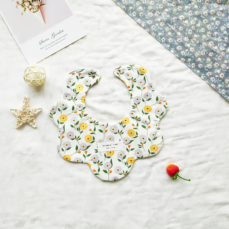 Floral Reversible Baby Bibs & Cloths Set