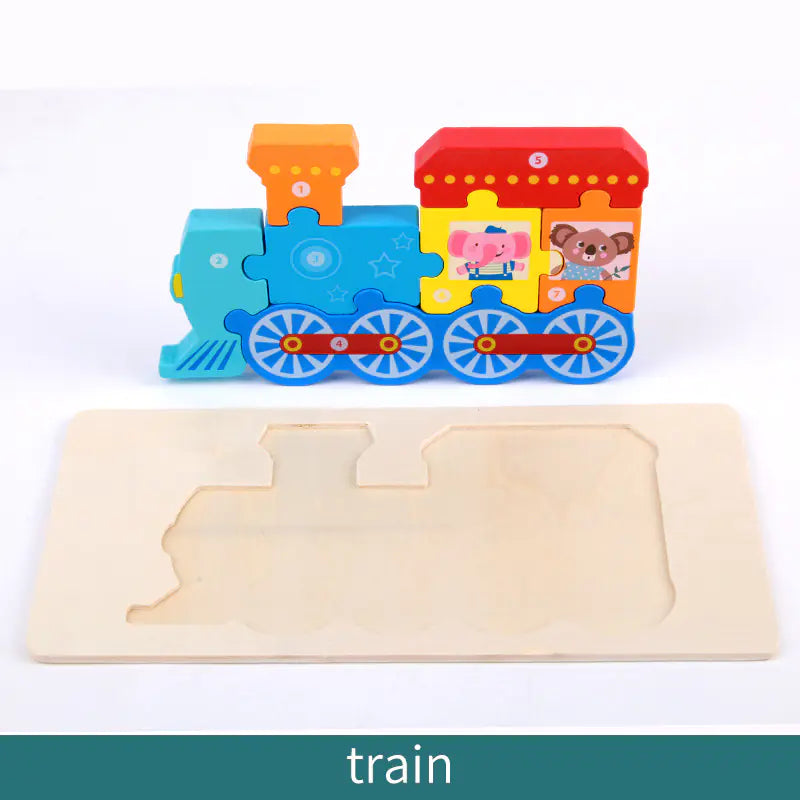 Kid-Friendly Wooden Learning Puzzles - Bulk