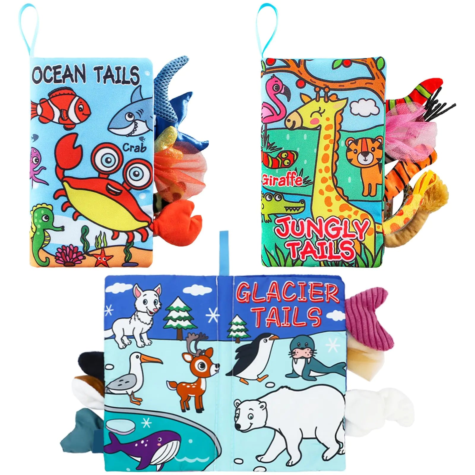 ONEST 3 Pieces Baby Soft Cloth Books