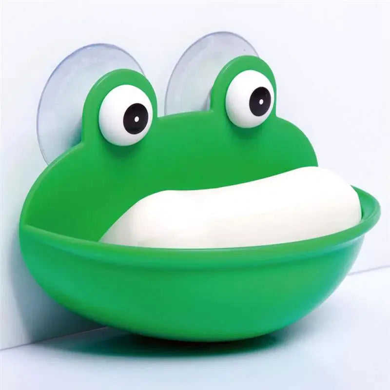 Cartoon Frog Soap Holder for Kids' Bathroom Sink