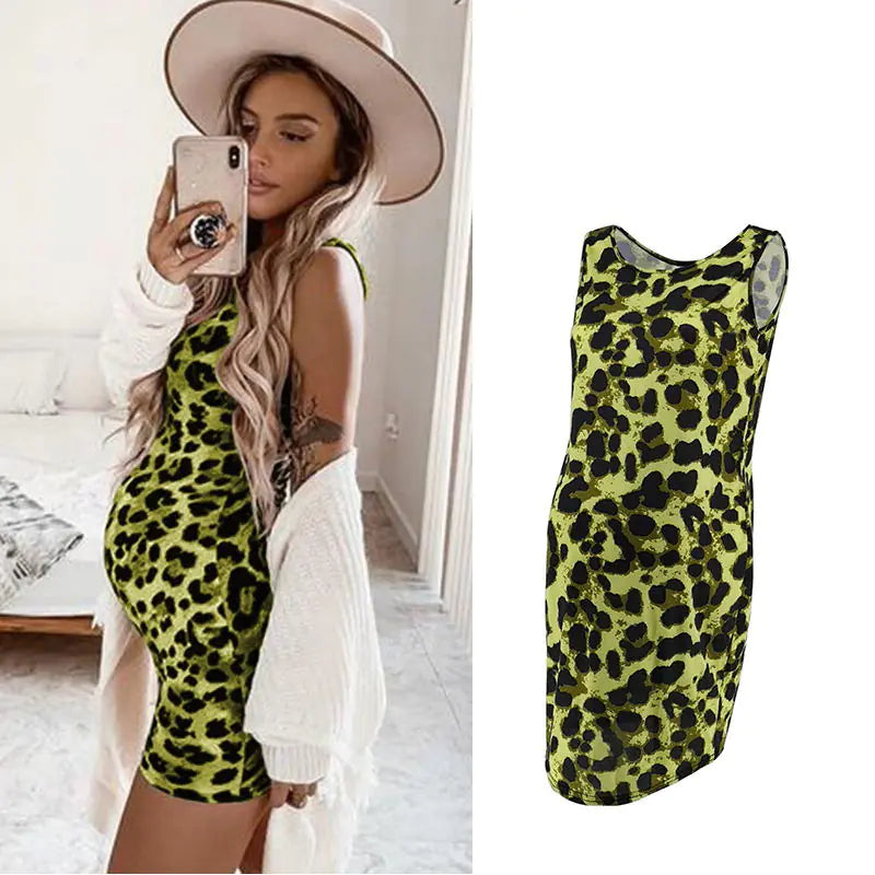 Maternity Wear, Sexy Leopard Print Dress and Skirt