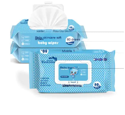 Baby Wet Wipes with Lid - 80 Count for Newborns
