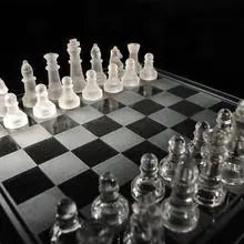 Crystal Glass Chess Set for Indoor Entertainment