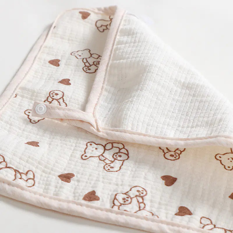 Cartoon Bear Triangle Baby Bib and Burp Cloth Set
