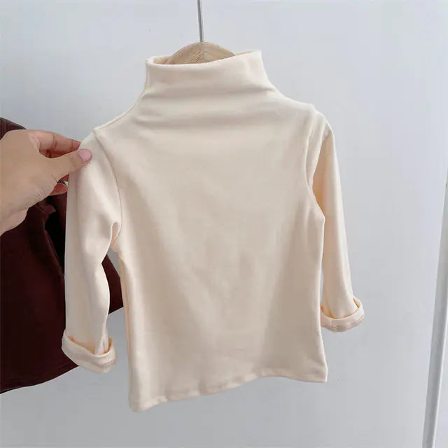 Boys' Turtleneck Fleece T-Shirts for Autumn & Winter