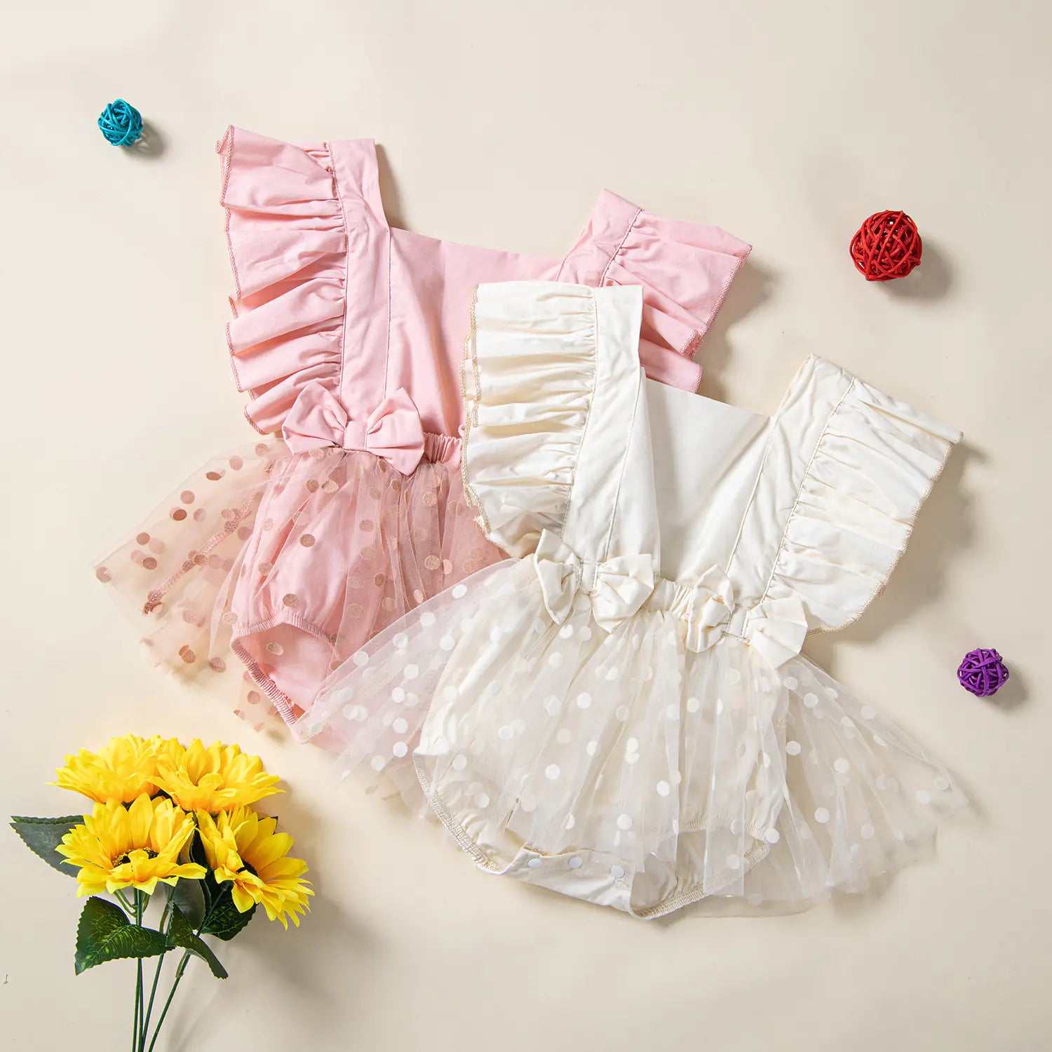 New Baby Girl Sweet Mesh Romper