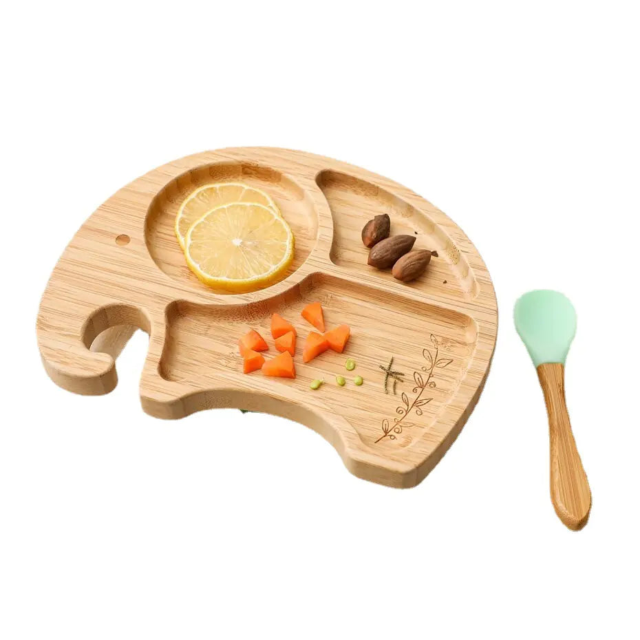 Bamboo Safety Set: Suction Baby Bowls and Plates (One Set)
