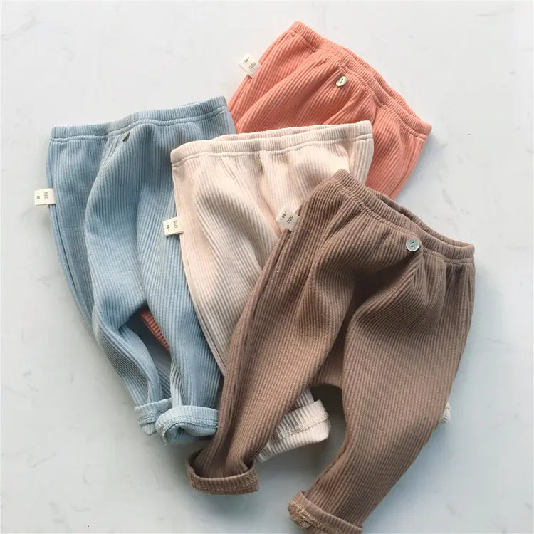 Autumn Baby Casual Threaded Elastic Leggings