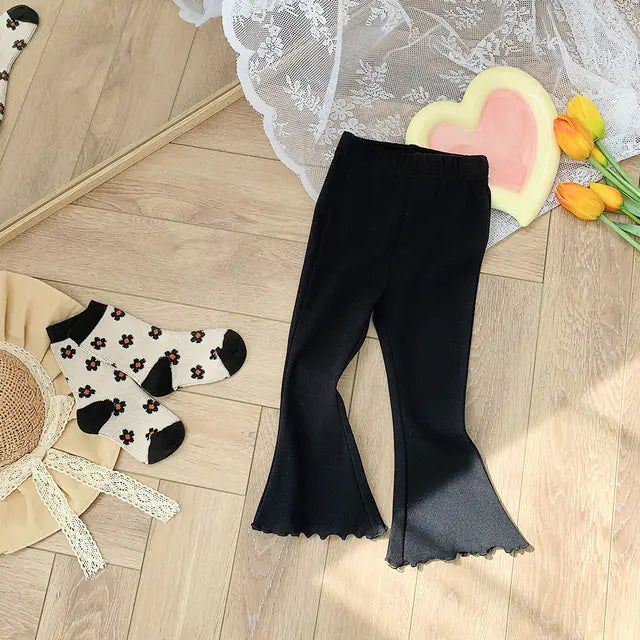 Elegant Girls' Bell-Bottom Trousers for Ages 3-8