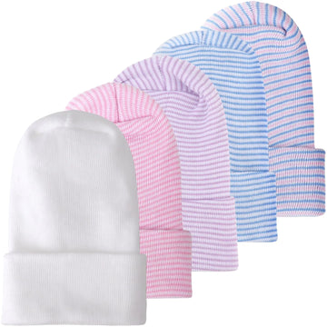 SnugBeanie 5-Pack Soft Cotton Newborn Hats