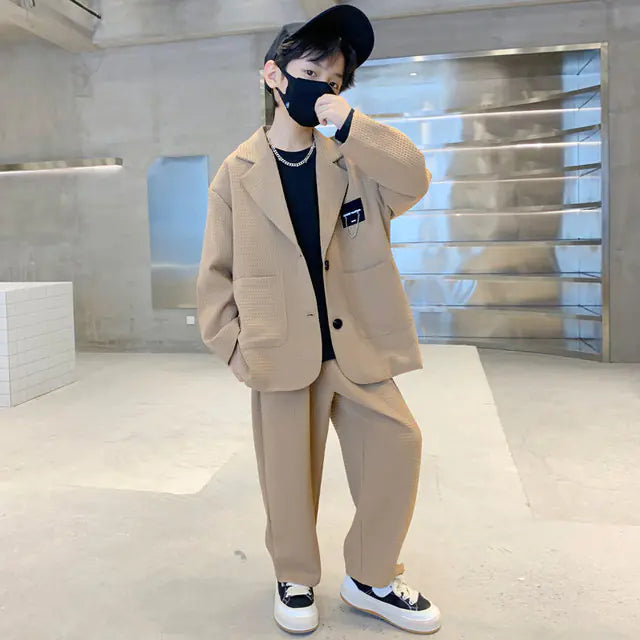 Boys' Cool Fashion Suit Set for Spring and Autumn