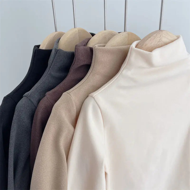 Boys' Turtleneck Fleece T-Shirts for Autumn & Winter
