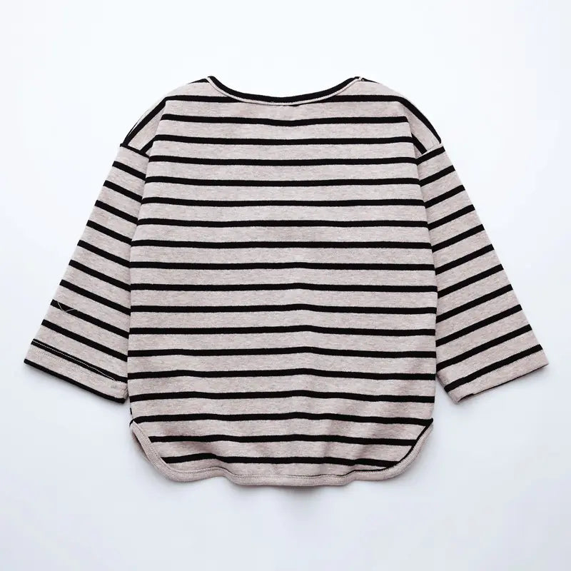 Chic Striped Girls' Cotton Top