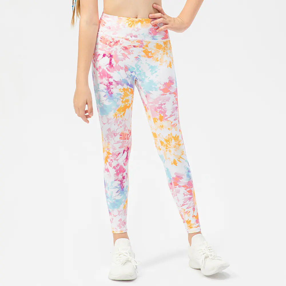 Graffiti Print Tight Trousers for Girls' Running