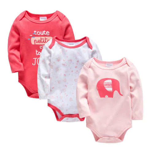 Cotton Comfort Baby Bodysuits 3-Pack