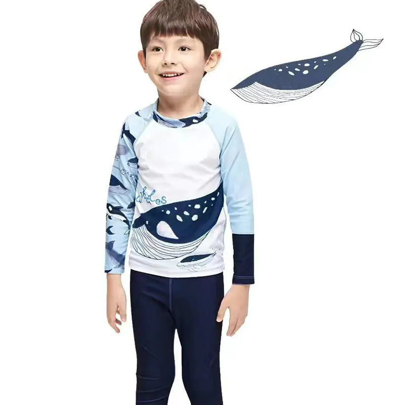 2023 Kids Swimwear Set for Boys 3-9 Years Sun Protection