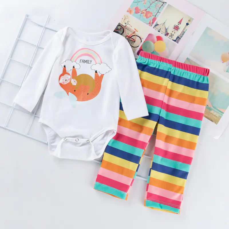 New Spring Baby Cartoon Long Sleeve Set