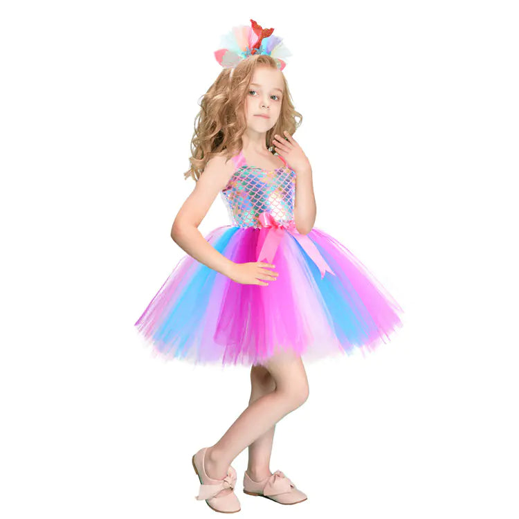 Mermaid Princess Tutu Dress for Baby Halloween Party