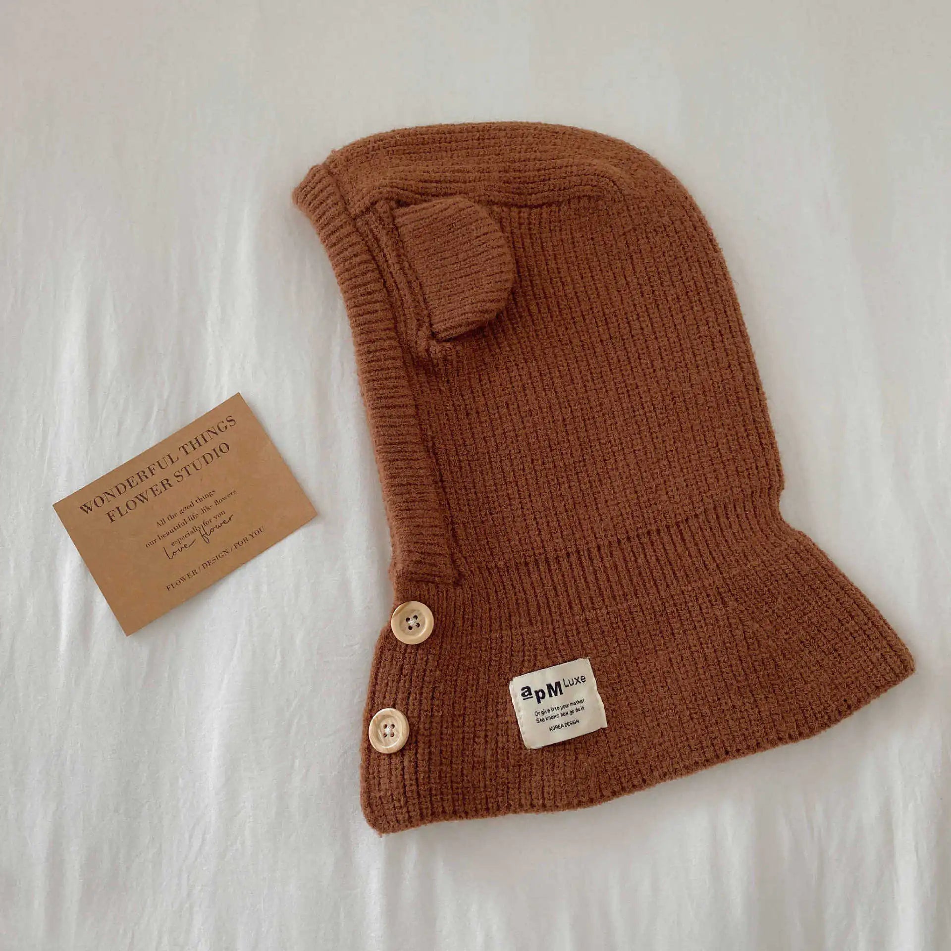 Integrated Woolen Cap and Scarf Set for Kids
