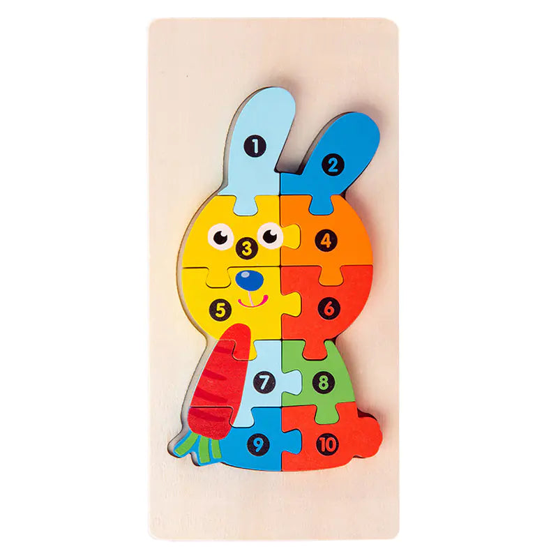 Kid-Friendly Wooden Learning Puzzles - Bulk