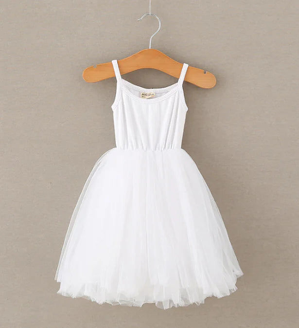 Girls' Mesh Dress with Suspenders
