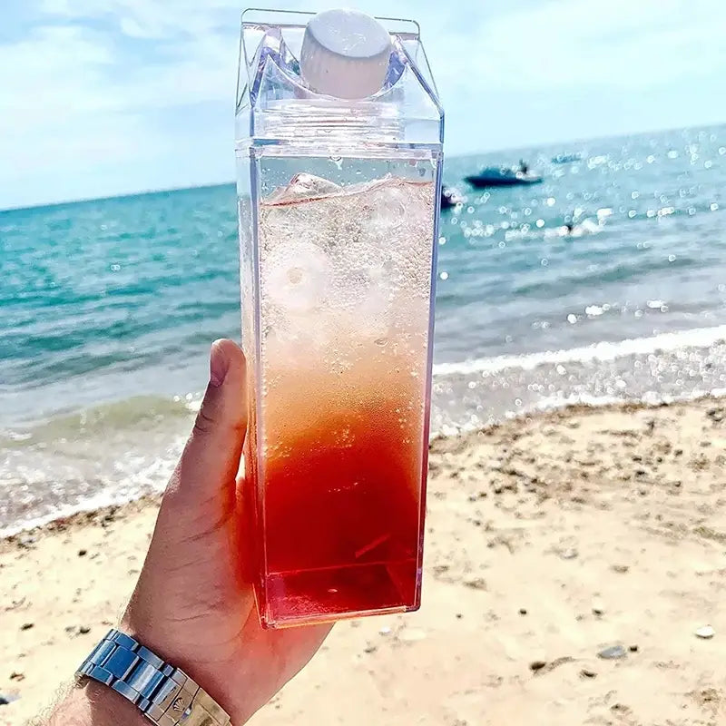 Creative Transparent Plastic Milk Cups and Water Bottles