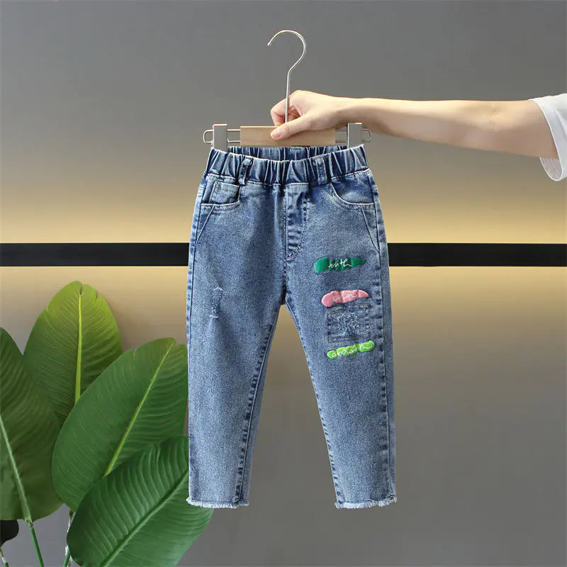Children's Soft Jeans Long Trousers for Kids