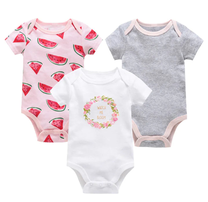 Cotton Trio Baby Bodysuit Set