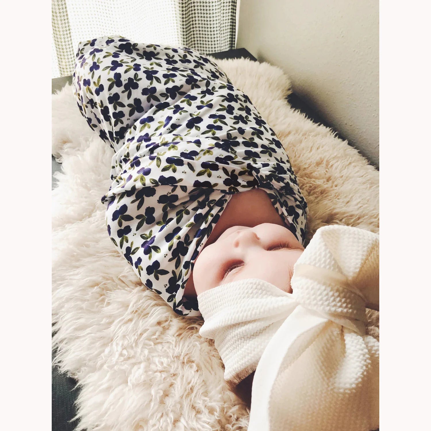 3-Piece Floral Swaddle and Cap Set