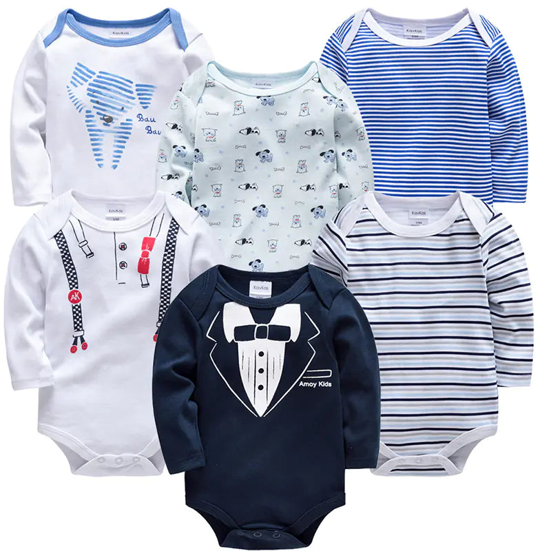 6-Piece Cotton Infant Bodysuit Set